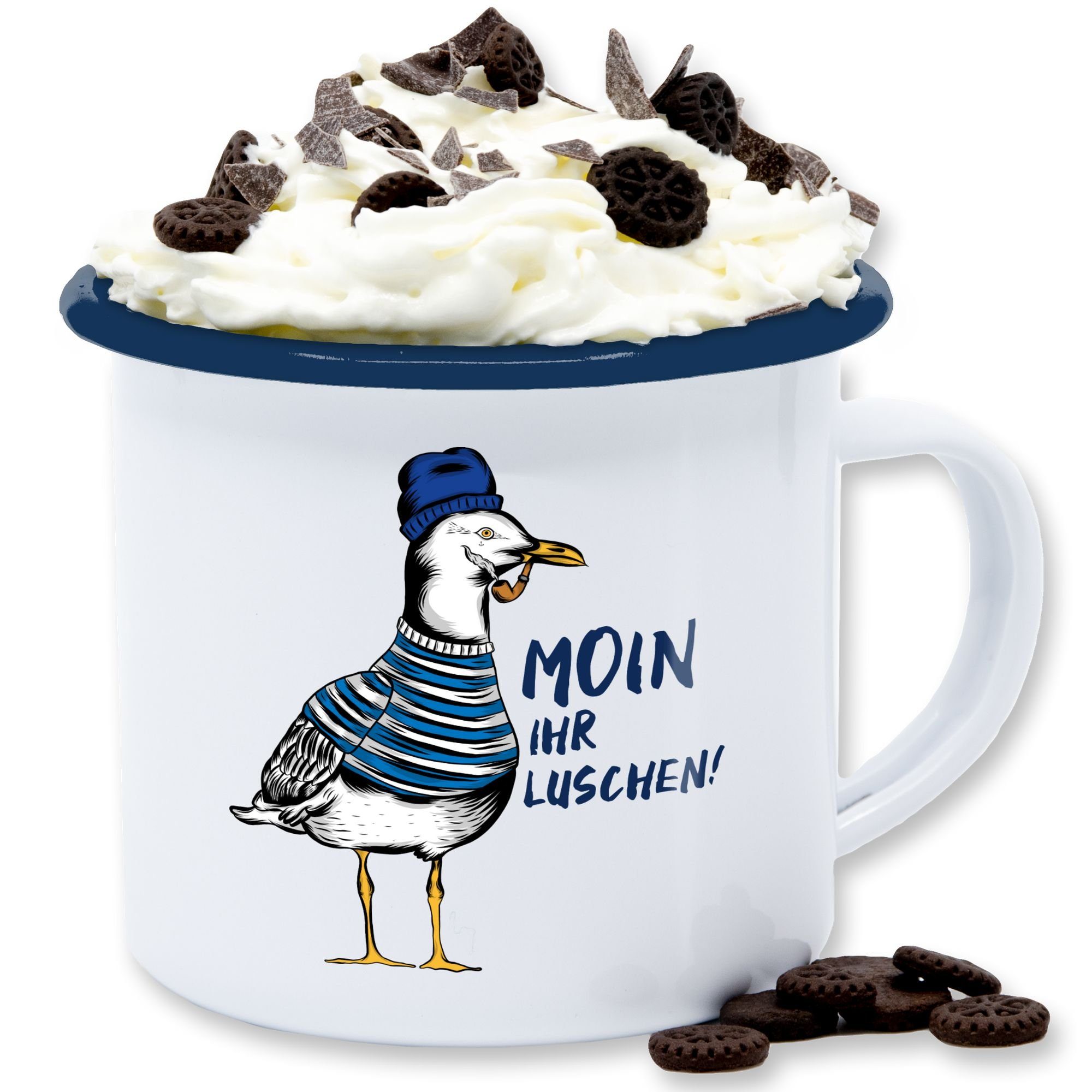Shirtracer Tasse »Moin ihr Luschen Coole Möwe Schwarz Kaffeetasse